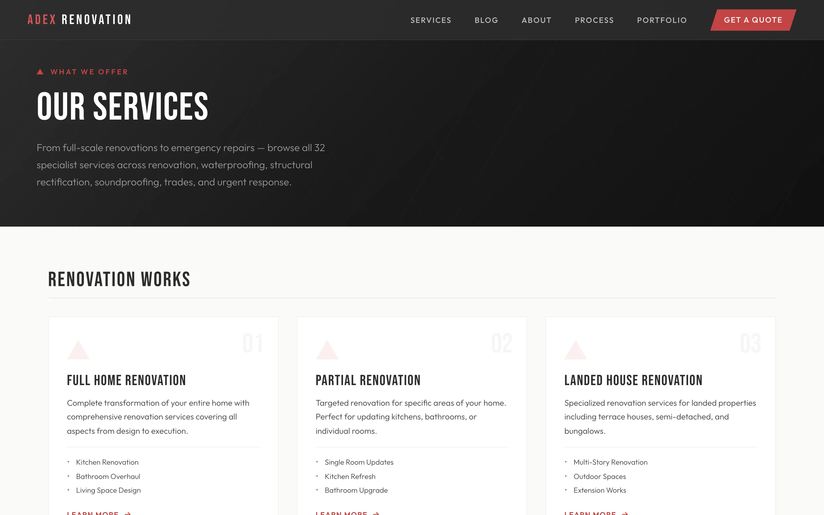 ADEX Renovation: Services
