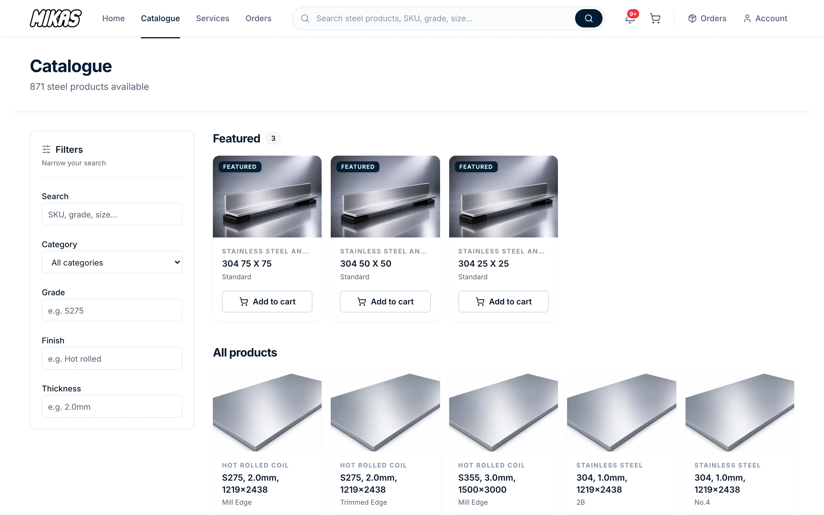 MIKAS: Web catalogue